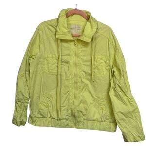 Women's Sonoma Life (?) Bright Yellow Lightweight Jacket Coat Zip Up Spring READ